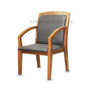 Wooden Visitor Chair with Upholstery on seat and back