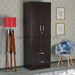 two door wardrobe with storage drawers