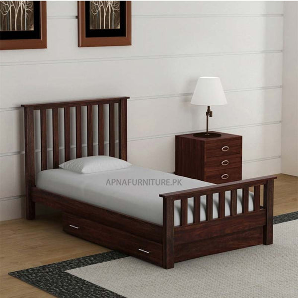 Buy Adams Storage Single Bed (Solid Wood) at Best Price Online in Pakistan on Apnafurniture.pk