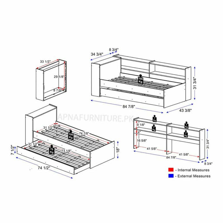 Jace Single Bed Apnafurniture.pk Single Beds