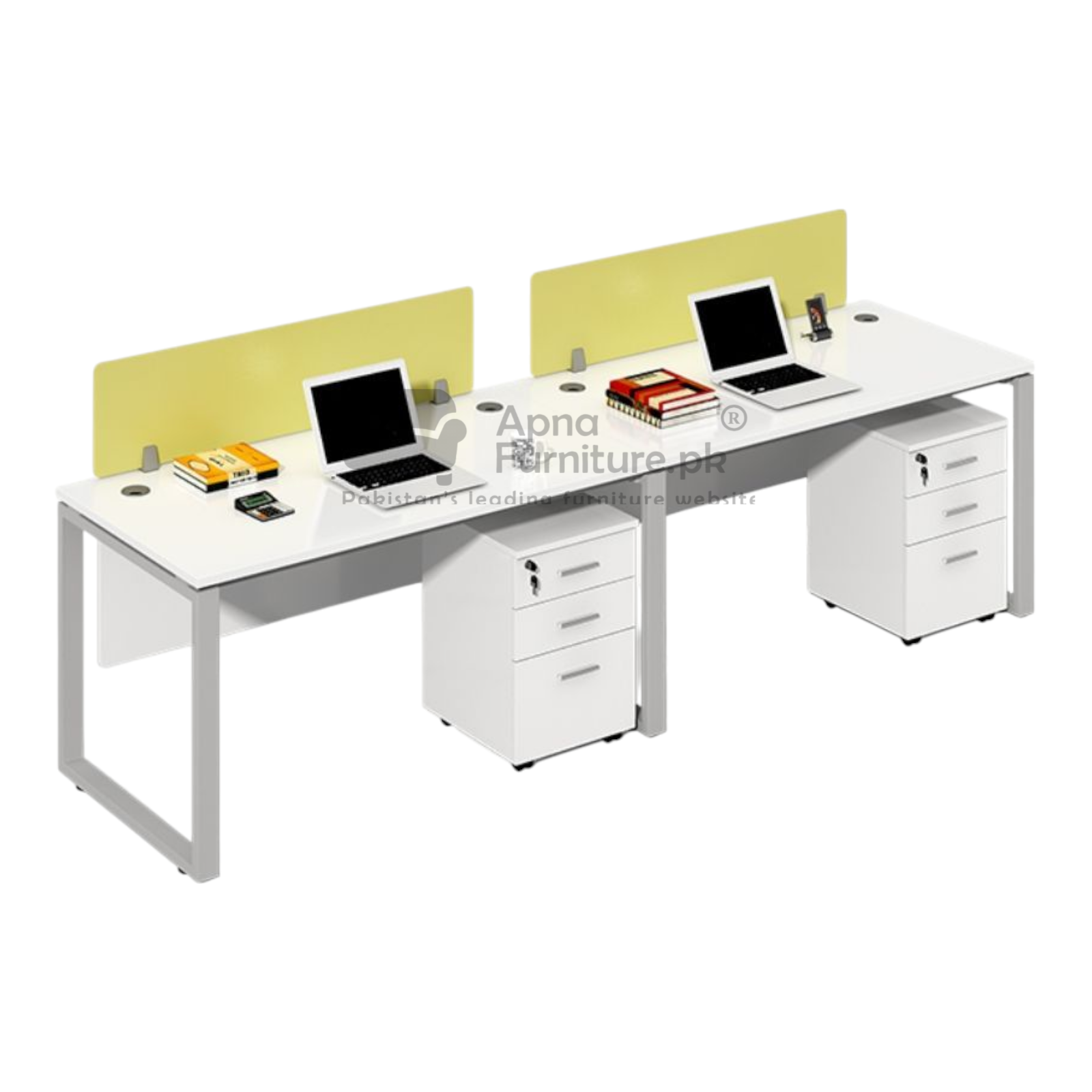 Rane Office Workstation Table with Storage Drawers (2 Persons - 8 ft x ...