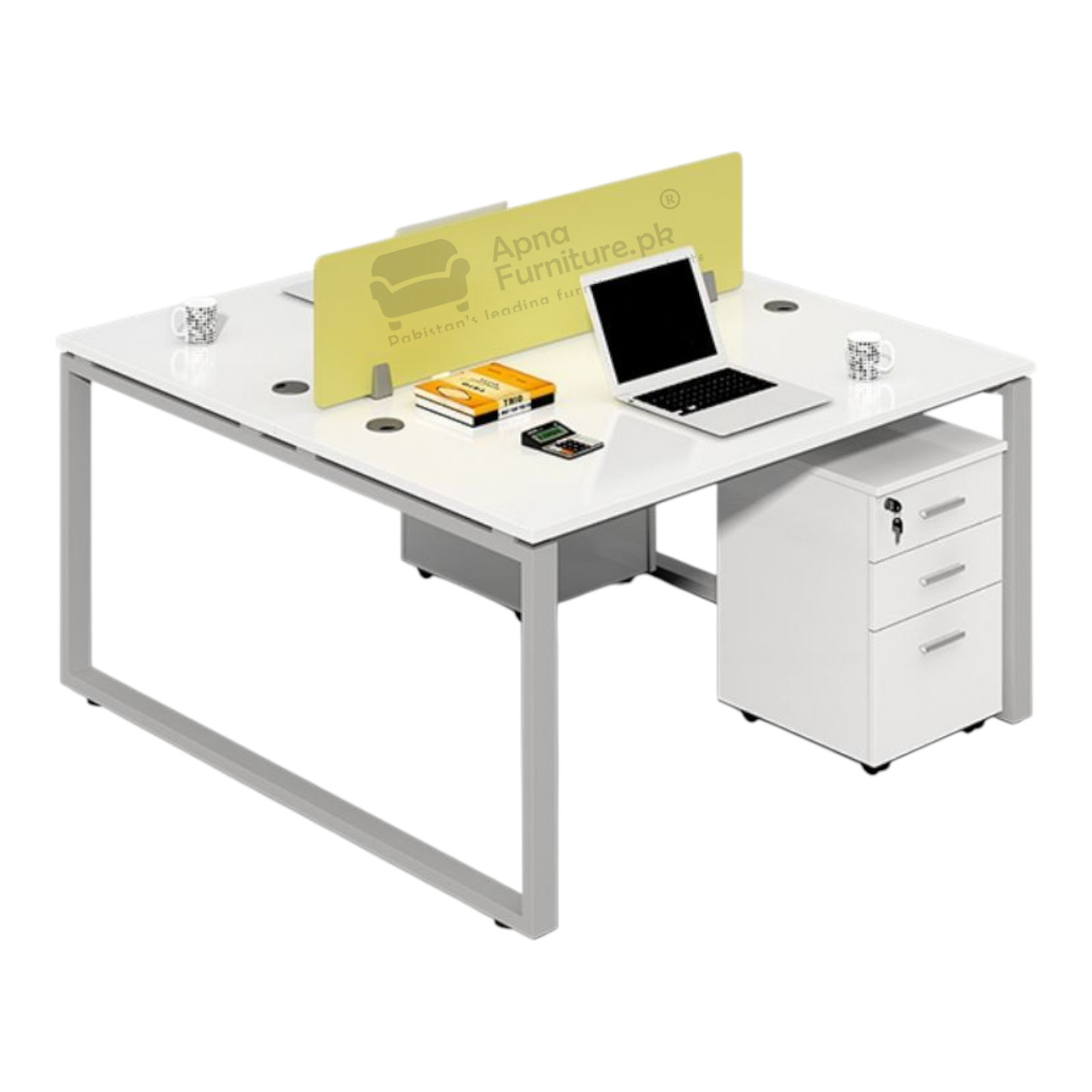 Wink Office Table Workstation with Storage Drawers (2 Persons - 4 x 4 ...