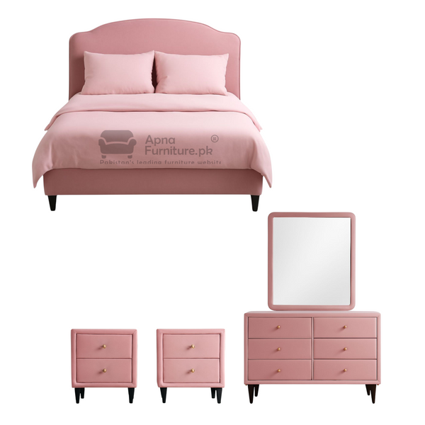 Buy Pinky Double Bed Set (Set of 5) at Best Price Online in Pakistan on Apnafurniture.pk (Pakistan)