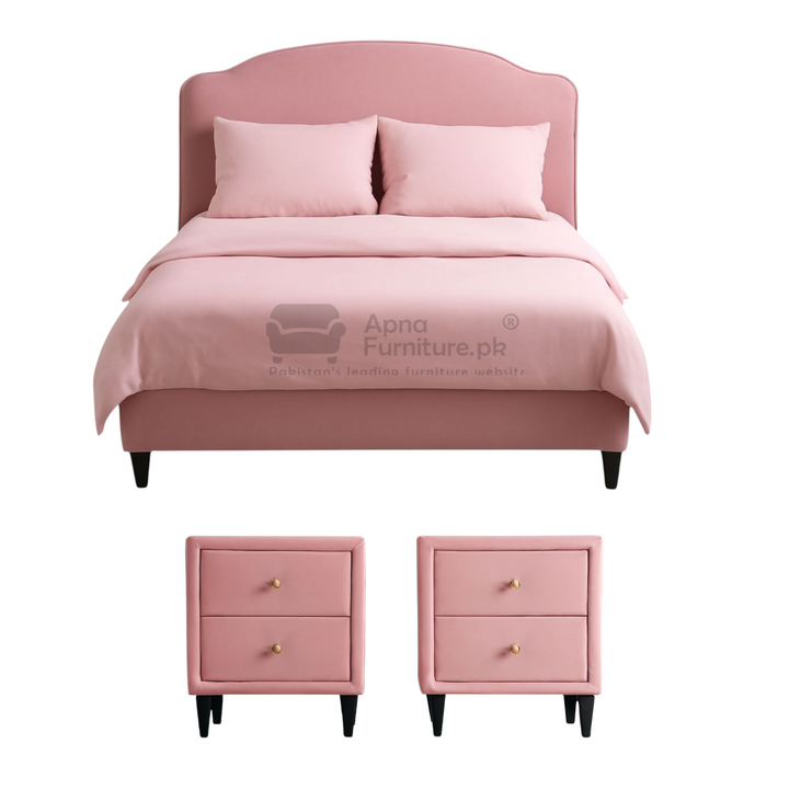 Buy Pinky Double Bed Set (Set of 5) at Best Price Online in Pakistan on Apnafurniture.pk (Pakistan)