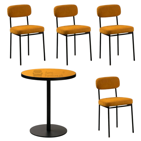 Brim Restaurant Furniture Set (One Table + 4 Chairs)
