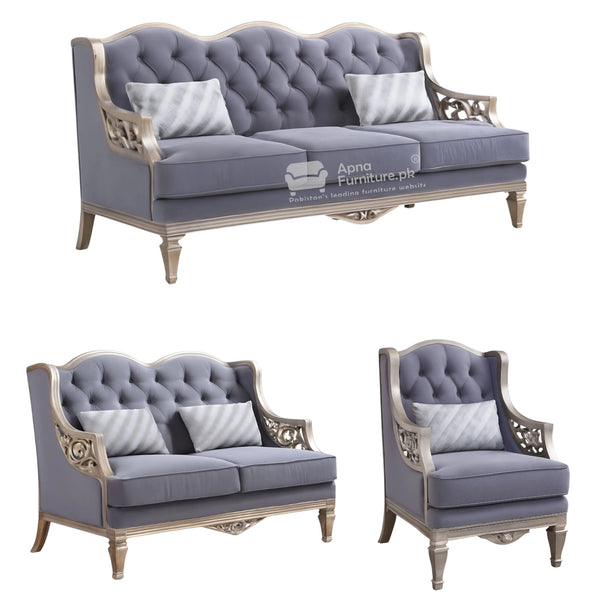 Nectar 6 Seater Solid Wood Sofa Set for Living Room and Drawing Room