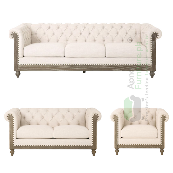 Niks 6 Seater Sofa Set in Solid Wood