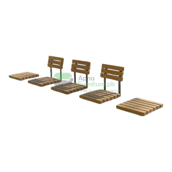 Wooden outdoor furniture set with chairs and tables 