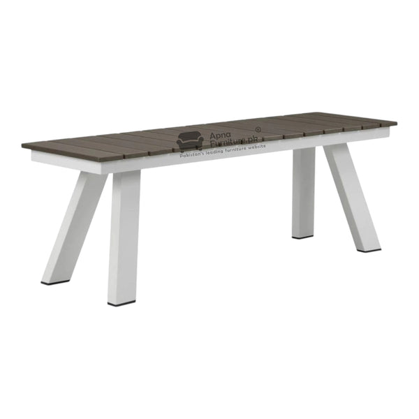 Wooden table with white legs 