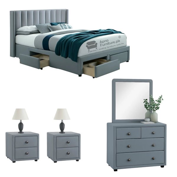 Mentos Bed Set - 5 piece - Fully Upholstered