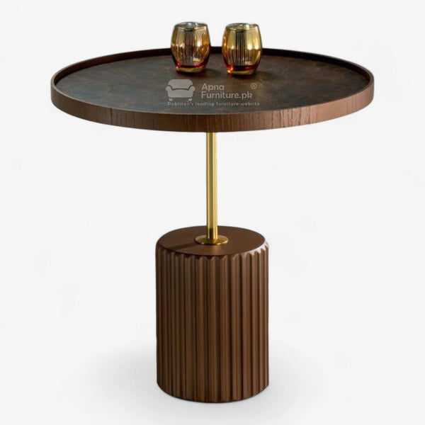 Panther Solid Wood Center Table (2 feet Diameter)