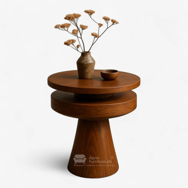 Rango Designer Coffee Table in Solid Wood (2 ft diameter)