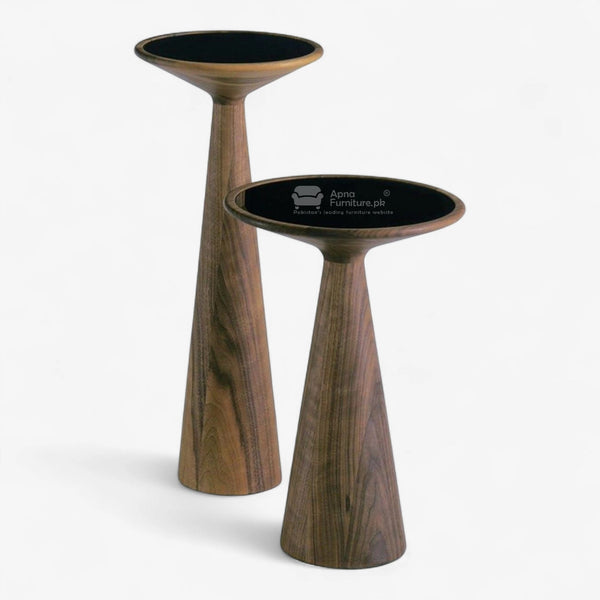 Billy Solid Wood Center Table Set (14 and 12 inches Diameter)