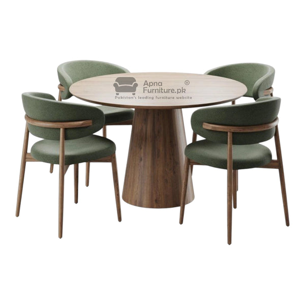 Zan Round Four Seater Dining Table Set