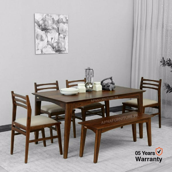 Rengvo Six seater Dining Table (4 Chairs with Bench) Apnafurniture.pk Dining Tables