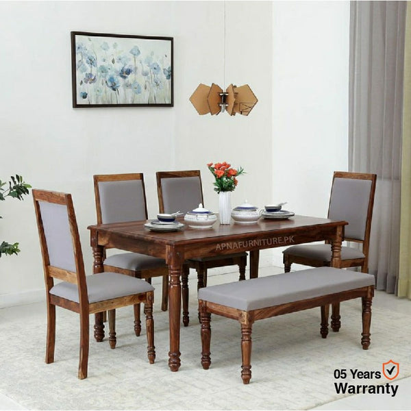 Buy Robin Six seater Dining Table (4 Chairs with Bench) at Best Price Online in Pakistan on Apnafurniture.pk
