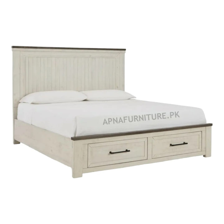 Buy Gentle Storage Double Bed in Deco Paint at Best Price Online in Pakistan on Apnafurniture.pk