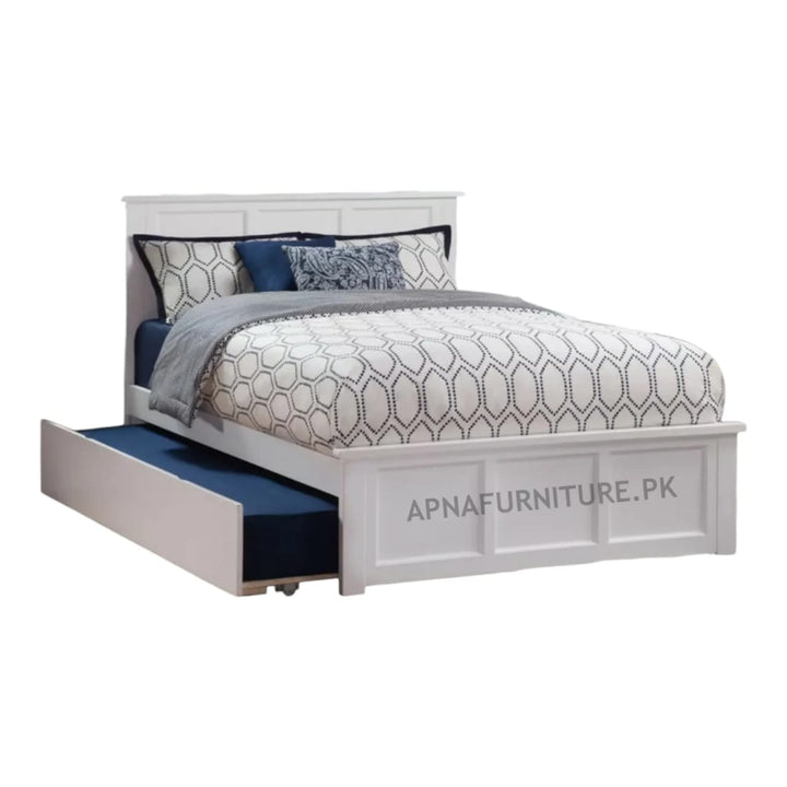 Buy Restful Trundle Storage Double Bed in Deco Paint at Best Price Online in Pakistan on Apnafurniture.pk