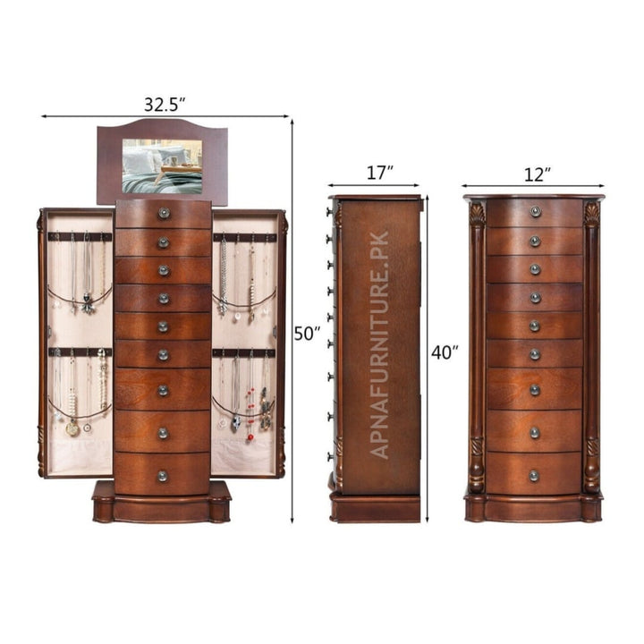 Buy Darin Jewelry Cabinet with Mirror at Best Price Online in Pakistan on Apnafurniture.pk