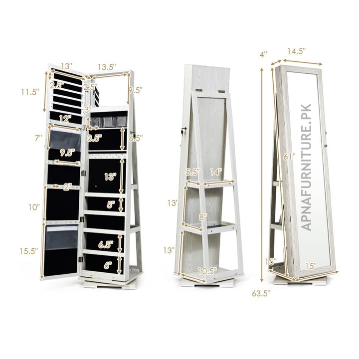 Dexter Jewelry Cabinet with Mirror Apnafurniture.pk Jewelry Cabinet with Mirror