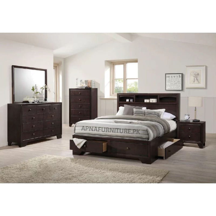 Buy Javier Double Bed set (including chest of drawers) at Best Price Online in Pakistan on Apnafurniture.pk