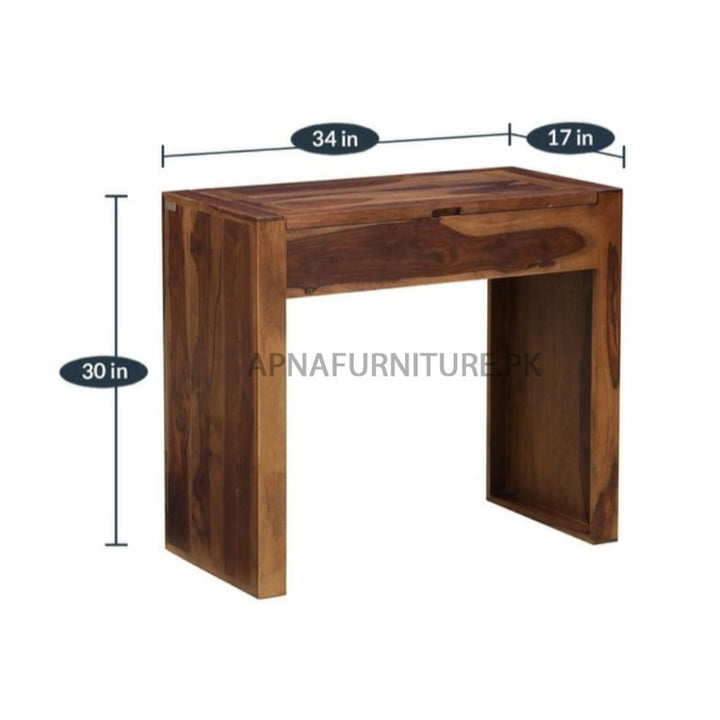 Kian Dressing Table (Sheesham Wood Veneer with Wood Polish) Apnafurniture.pk Dressing Table