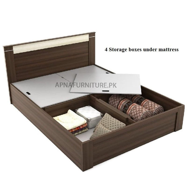Buy Lucy Double Bed (with 4 storage boxes) at Best Price Online in Pakistan on Apnafurniture.pk