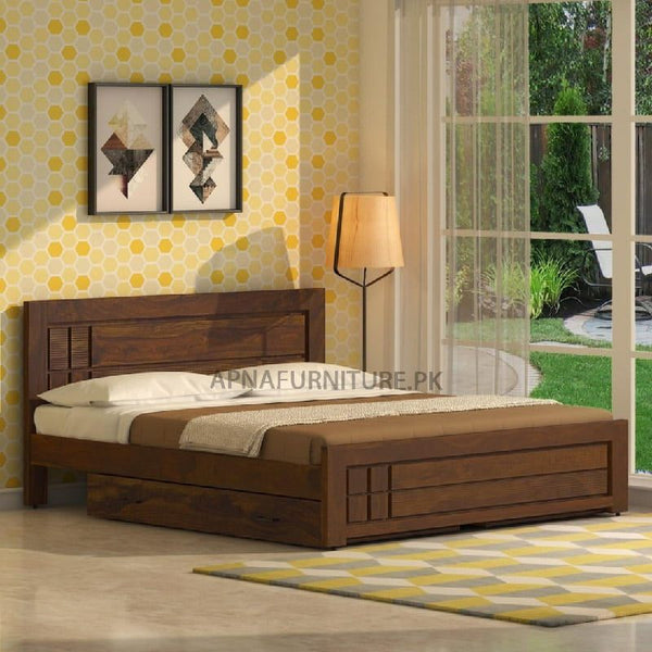 Buy Jasmine Double Bed with sliding storage on both sides at Best Price Online in Pakistan on Apnafurniture.pk