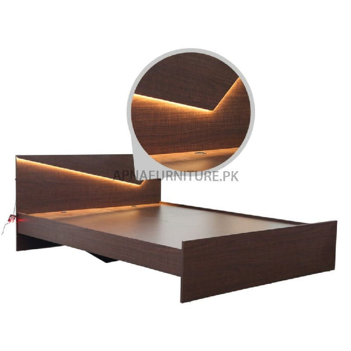 Buy Morgan Double Bed with Light at Best Price Online in Pakistan on Apnafurniture.pk