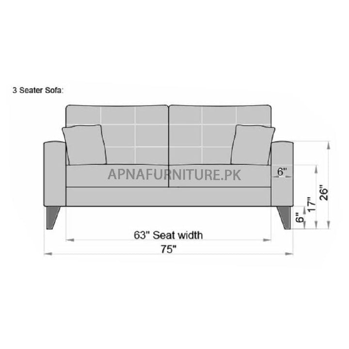 Buy Ruth Three Seater Sofa at Best Price Online in Pakistan on Apnafurniture.pk