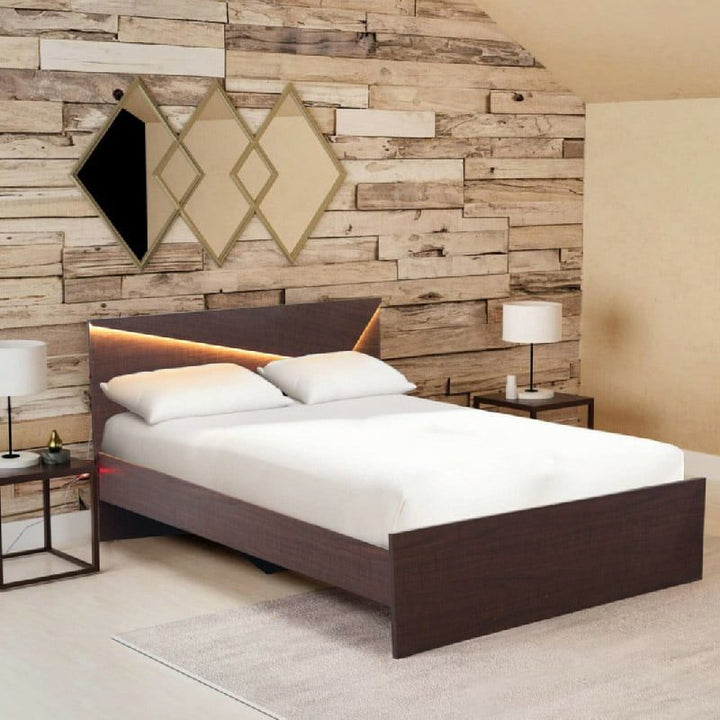 Buy Morgan Double Bed with Light at Best Price Online in Pakistan on Apnafurniture.pk