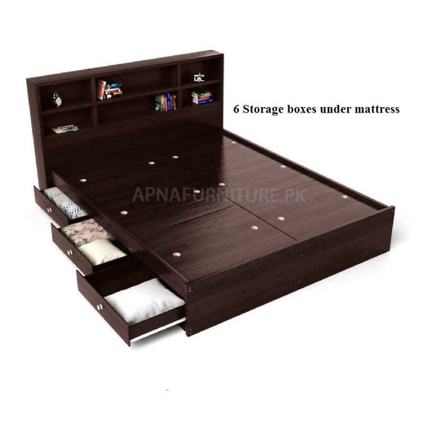 Buy Imani Double Bed (with 6 storage drawers) at Best Price Online in Pakistan on Apnafurniture.pk