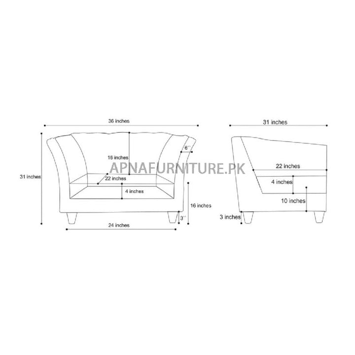 Buy Cora Single Sofa at Best Price Online in Pakistan on Apnafurniture.pk