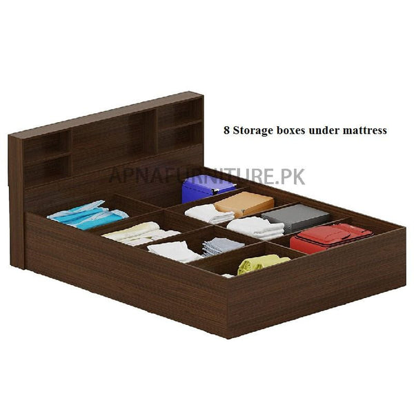 Buy Stella Storage Double Bed (with 8 storage boxes) at Best Price Online in Pakistan on Apnafurniture.pk