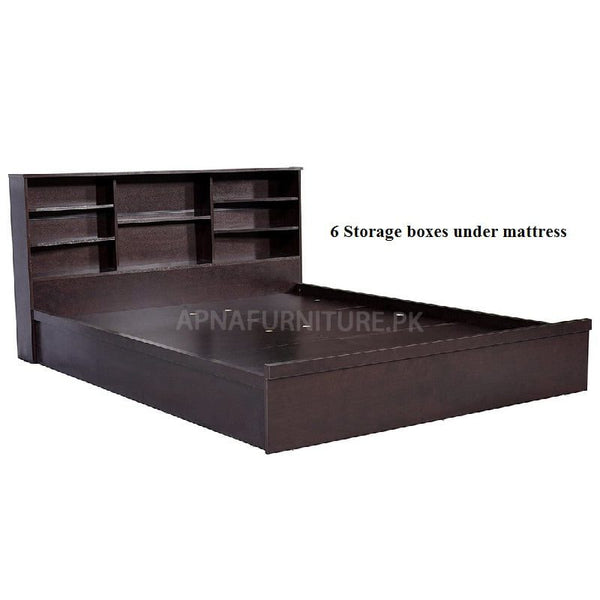 Buy Maya Double Bed (with 6 storage boxes) at Best Price Online in Pakistan on Apnafurniture.pk