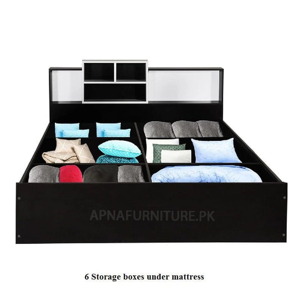 Buy Nora Double Bed (with six storage boxes) at Best Price Online in Pakistan on Apnafurniture.pk