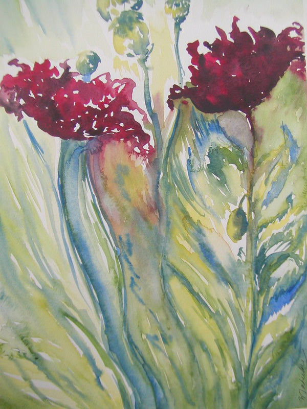 Buy Poppies on my terrace garden-Painting 1 at Best Price Online in Pakistan on Apnafurniture.pk