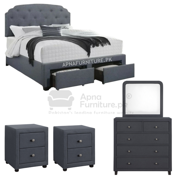 Buy Arda Double Bed Set (5 Piece) at Best Price Online in Pakistan on Apnafurniture.pk (Pakistan)