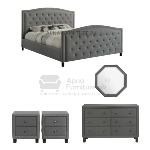 Buy Berta Double Bed Set 5 Piece at Best Price Online in Pakistan on Apnafurniture.pk (Pakistan)