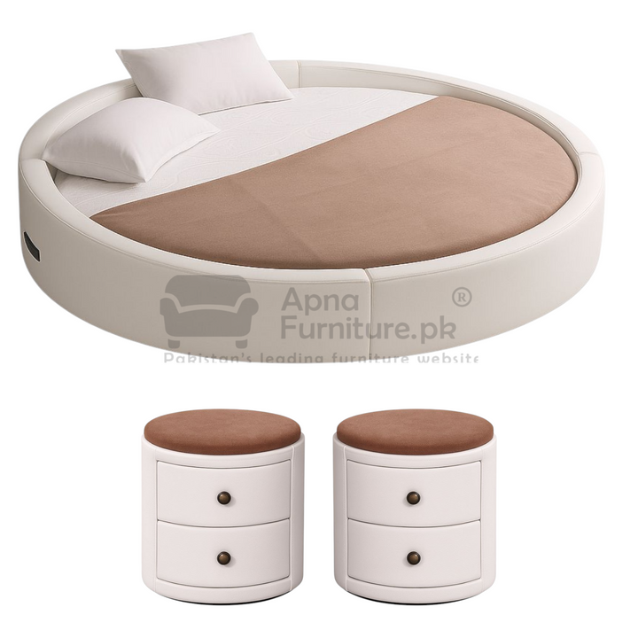 Buy Sabine Round Bed Set at Best Price Online in Pakistan on Apnafurniture.pk (Pakistan)