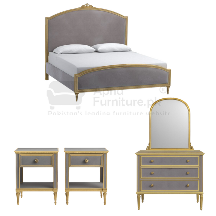 Buy Celine Double Bed Set 5 Piece at Best Price Online in Pakistan on Apnafurniture.pk (Pakistan)