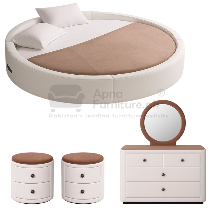 Buy Sabine Round Bed Set at Best Price Online in Pakistan on Apnafurniture.pk (Pakistan)