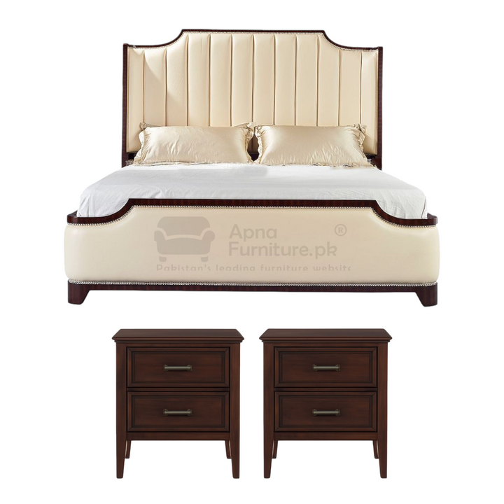 Buy Aline Double Bed Set 5 Piece at Best Price Online in Pakistan on Apnafurniture.pk (Pakistan)
