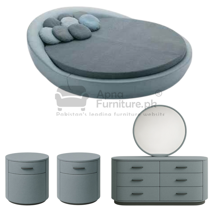 Buy Lilac Round Bed Set (5 Piece) at Best Price Online in Pakistan on Apnafurniture.pk (Pakistan)