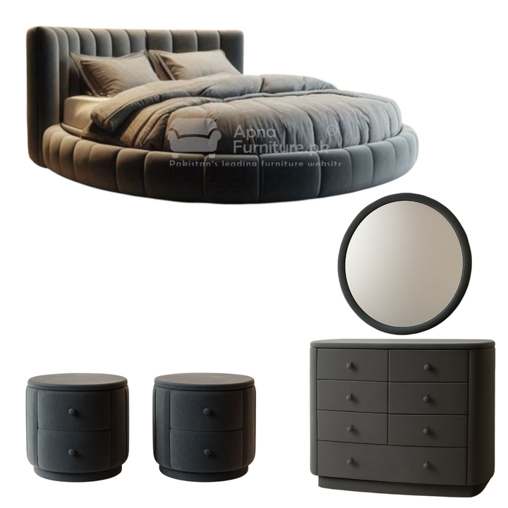Buy Nectar Round Bed Set (5 Piece) at Best Price Online in Pakistan on Apnafurniture.pk (Pakistan)