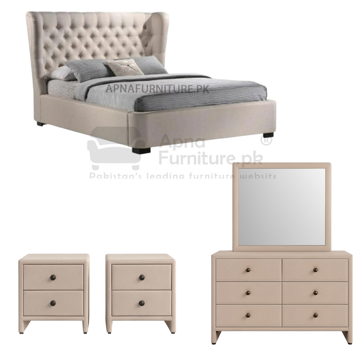 Buy Ela Double Bed Set 5 Piece at Best Price Online in Pakistan on Apnafurniture.pk (Pakistan)
