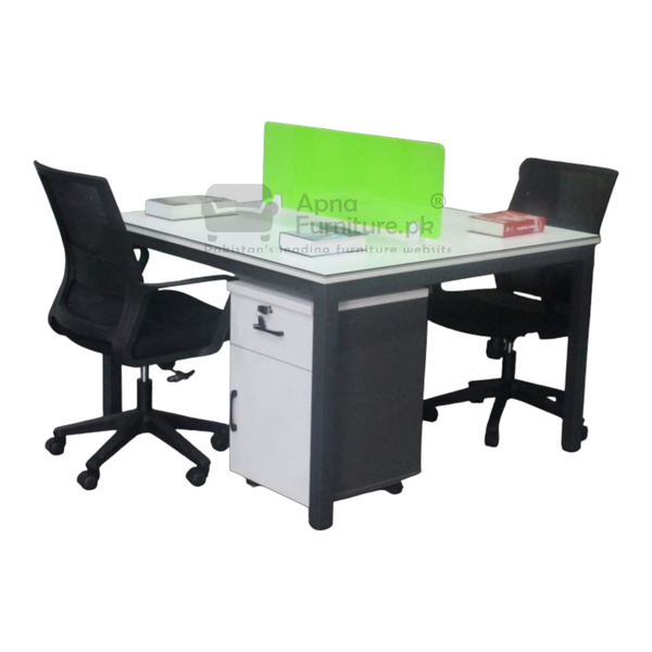 Buy Nancy Office Table with Storage Drawers (2 persons - 4 x 4 ft) at Best Price Online in Pakistan on Apnafurniture.pk (Pakistan)