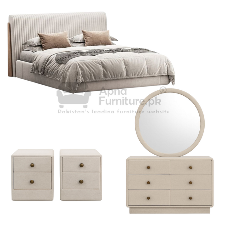 Buy Rim Double Bed Set 5 Piece at Best Price Online in Pakistan on Apnafurniture.pk (Pakistan)