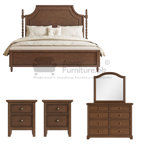 Buy Mert Double Bed Set (5 piece) at Best Price Online in Pakistan on Apnafurniture.pk (Pakistan)