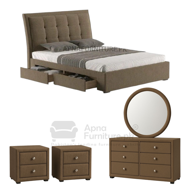 Buy Sibel Bed Set 5 Piece at Best Price Online in Pakistan on Apnafurniture.pk (Pakistan)